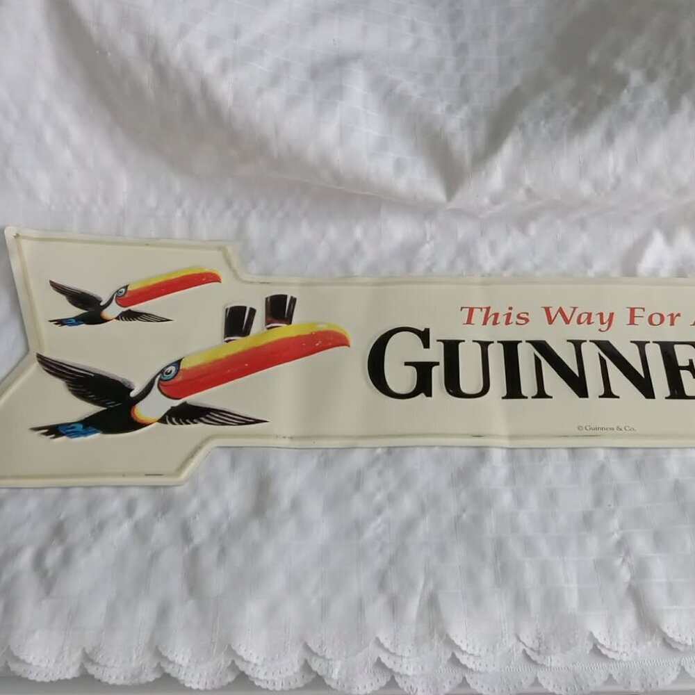 This Way For A GuinnessMetal Sign Sign Measures: 27W x 9H inches - VERY RARE